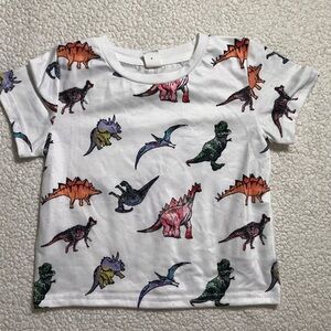 Dinosaur Print Kids Shirt - White